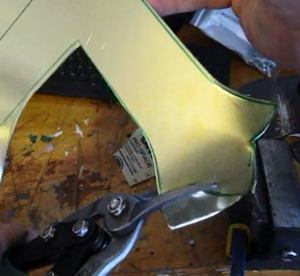 detail cutting the brass