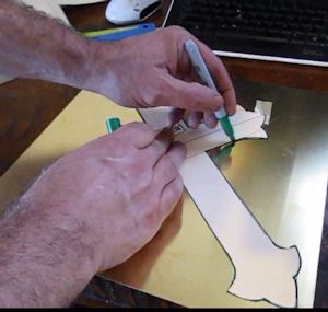 Trace onto brass