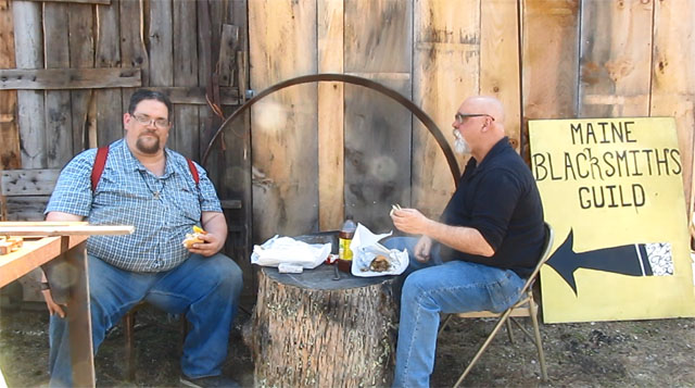 Will and Sam having lunch