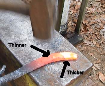 Taper the blade