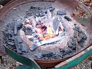 heating the blade to temper