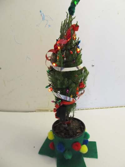 A christmas bonsai tree