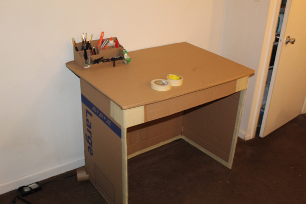 Cardboard on sale box desk