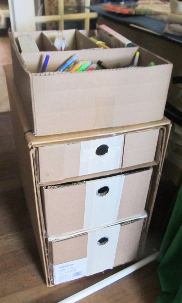 Cabinet made out of cardboard