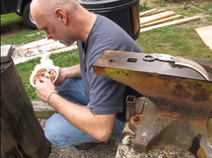 Will at the forge with cooling ice cream