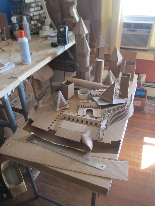 Various experimental parts of the cardboard castle 
