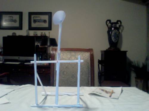Paper catapult front view