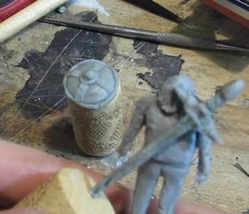 The sculpted sword and shield