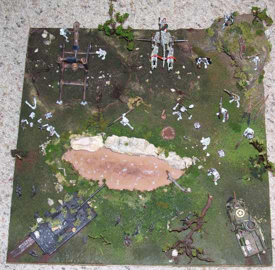 Overhead view of the diorama