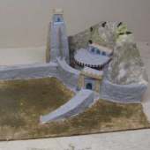 Helms Deep Paper Mache Diorama