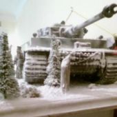 tank In snow Diorama