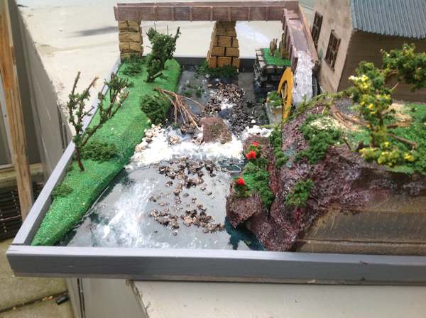 English Water mill diorama