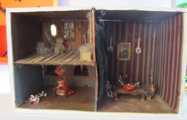 Close up of the diorama