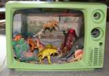 Dinosaur Diorama in a television set 