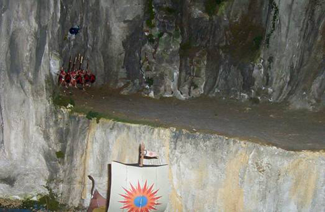 A diorama of the Battle of Thermopylae in Greece