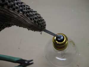 Insert a file into the hole