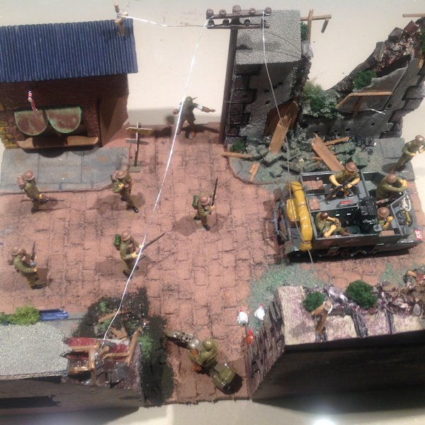 Overhead view of the diorama