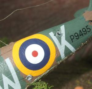 Bullet holes in the fuselage