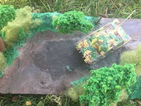 Overhead view of the diorama