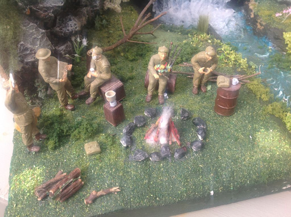 The waterfall encampment diorama