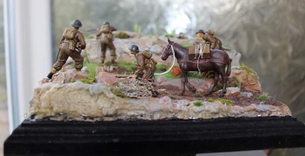 Side view of the diorama