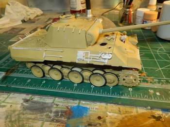 Base coat on the tank