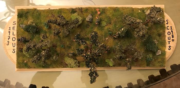 Overhead view of the diorama