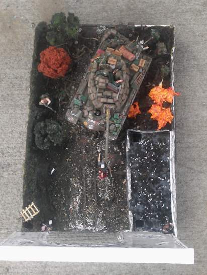 Overhead view of the diorama