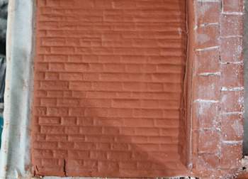 Closeup of the clay