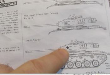 The instructions show the decal placement