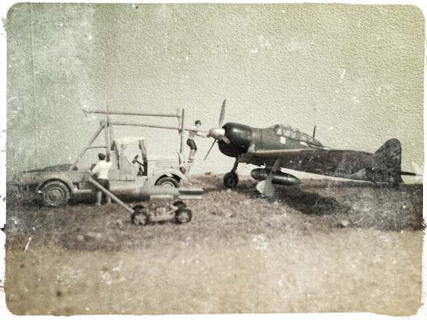 Aged photo of a diorama