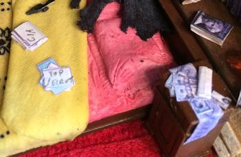 Closeup of the bed