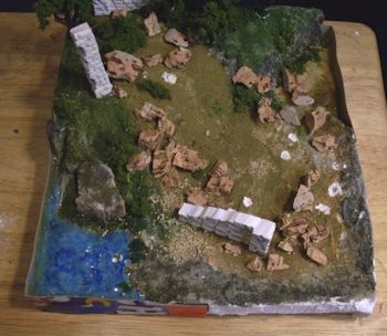 Overhead view of the diorama