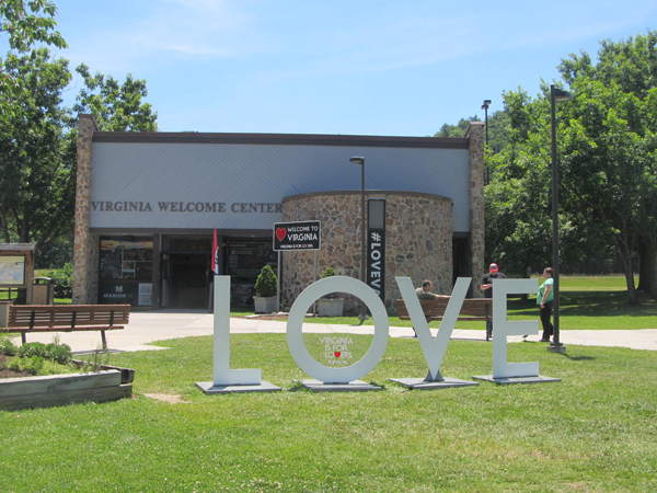 Outside the Virginia Rest stop