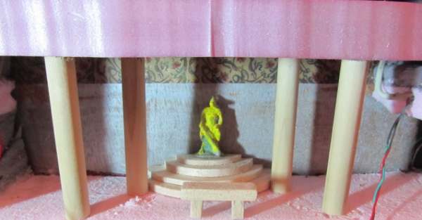 The structures are first made with foam and wood