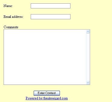 a sample email form