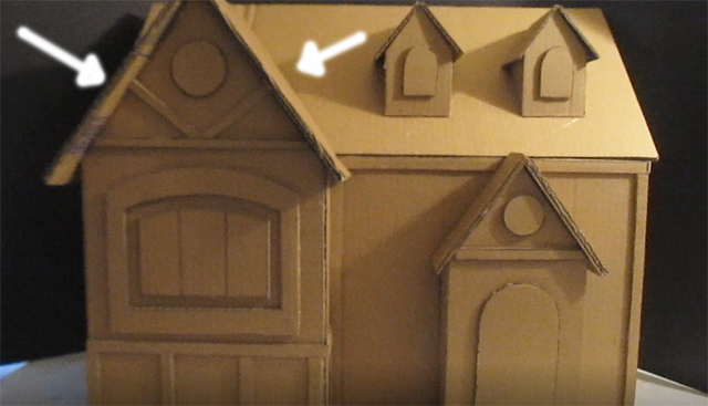 The roof of the dollhouse