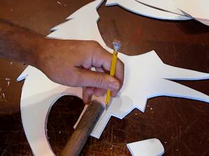 mark and cut for the handle