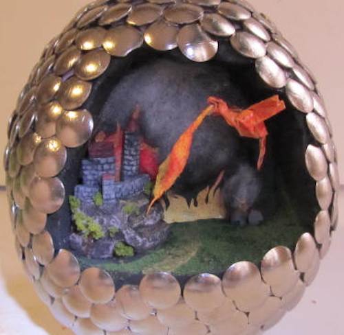 Close up of the diorama