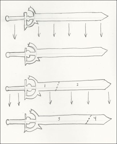 Diagram showing how to assemble the pieces