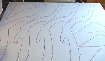 The pieces are drawn