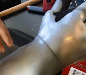 Glue wrist piece on
