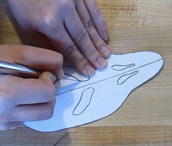 Cut out eyes and nostrils