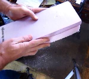 Cut two pieces of foam