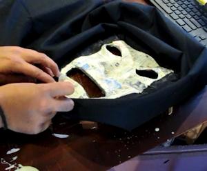 The cloth is glued