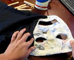 Glue cloth to mask