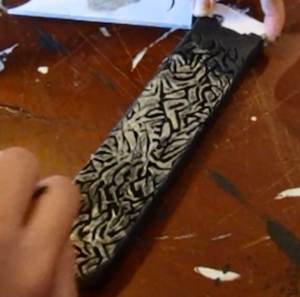 dry brush with silver