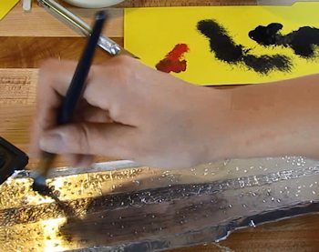 Dry brush the blade