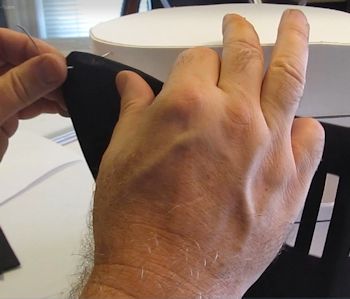 Feed a wire through as a hinge