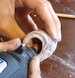 Cut a well in the bottom